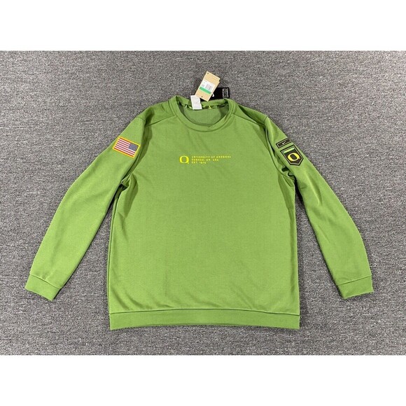 Oregon Ducks Sweater Mens Medium Green Nike Pullover Army Sweatshirt DN1719-328 - Picture 1 of 5